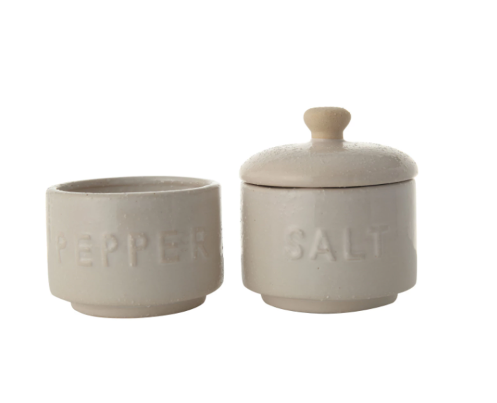 Stacking Salt & Pepper Pots w/ Lid