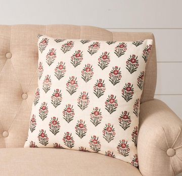 Red Block Print Pillow