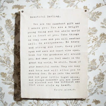 "Beautiful Darling..." Wall Tarp