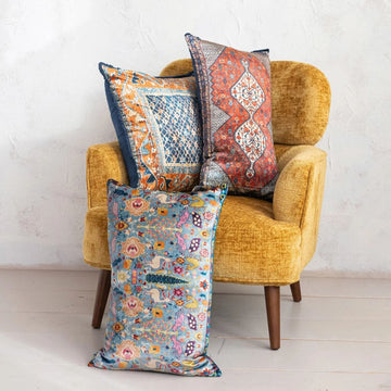 Maximalist Cotton Blend Velvet Lumbar Pillow