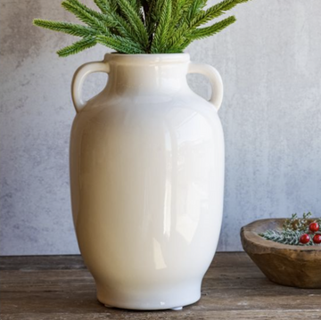Elegant White Handle Vase
