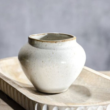 Lovely White Flower Pot - 5"