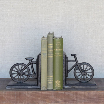 Amazing Cast Iron Bicycle Bookend- Set Of Two