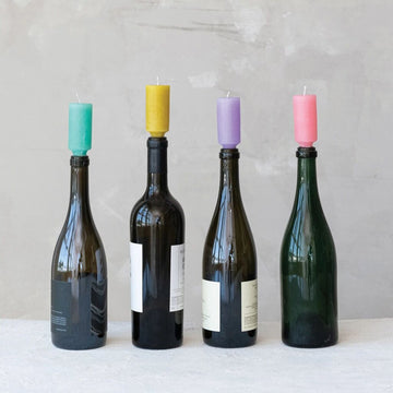 Unscented Set Of 4 Bottle Taper Candles