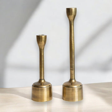 Bold Antique Brass Finish Taper Holder