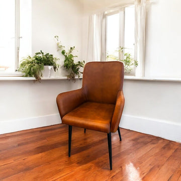 Leather + Metal Dining Chair