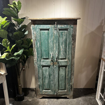 Recycled Green Wood 2 Door Cabinet