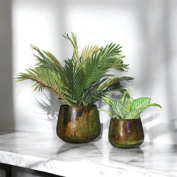 Oxidized Metal Planter Pot