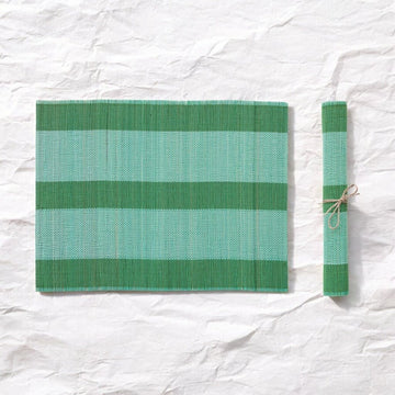 Pretty Stripe Green Hand Woven Placemat
