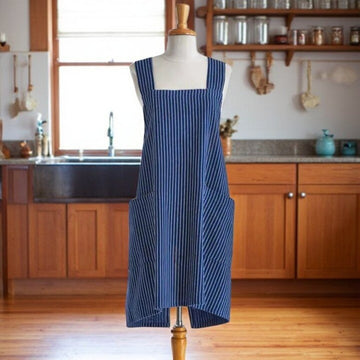 Blue Pinstripe Apron