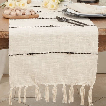 Boho Stripe Woven Table Runner