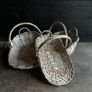French Willow Flat Garden Basket