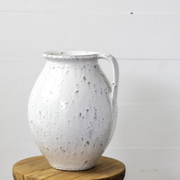 Reactive Glaze White Single Handle Vase