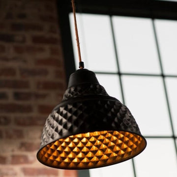 Metal & Gold Leaf Pendant Lamp