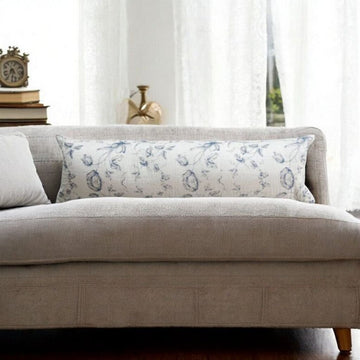 Cotton & Linen Floral Printed Lumbar Pillow
