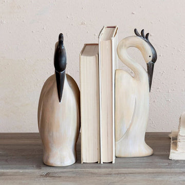 Resin Heron Bookends
