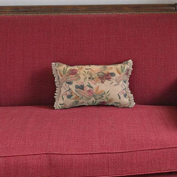 Pretty Velvet Botanical Lumbar Pillow