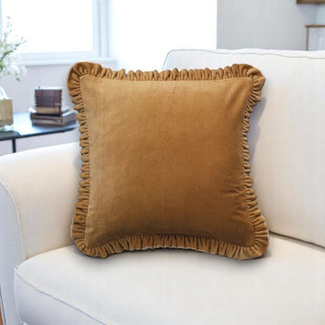 Cotton Mustard Velvet Pillow