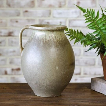 Rustic Green Handle Vase