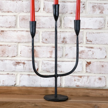 Black Iron 3 Arm Candelabra