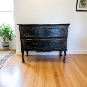 Black Painted 2 Drawer Dresser