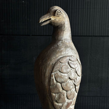 Stoic Wooden Eagle On Stand