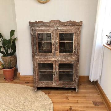 Old Wooden Glass Cabinet