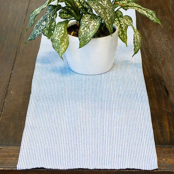 Blue & White Stripe Table Runner