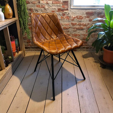 Iron + Leather Dining Chair