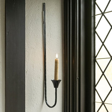 Forged Iron Taper Candle Wall Sconce