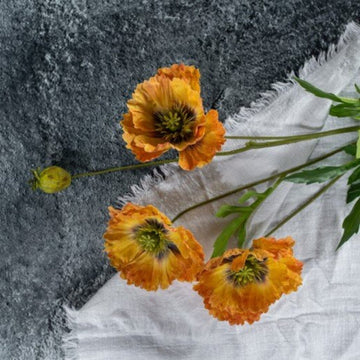 27" Orange Poppy Spray