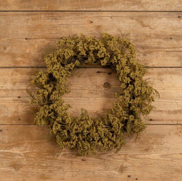 18" Green Queen Anne Lace Wreath