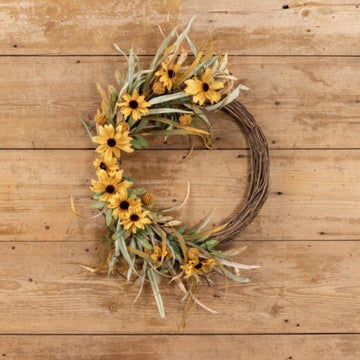 24" Yellow Mixed Black Eyed Susan Wreath