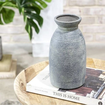 Grey Wash Deco Vase - 9.25"
