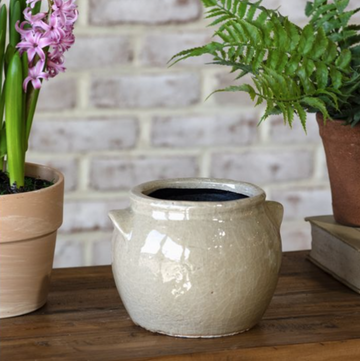 Light Beige Crock Planter