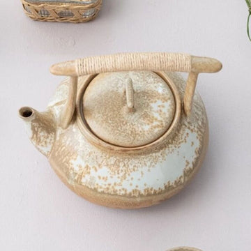 Stoneware Teapot + Jute Wrapped Handle