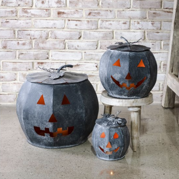 Black Tin Pumpkin