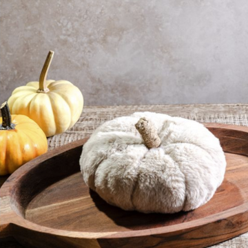 Tan Faux Fur Pumpkin