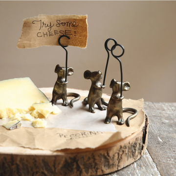 Cast Iron Mouse Card Holder