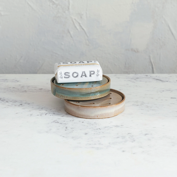 Stoneware Soap Dish + Removable Tray