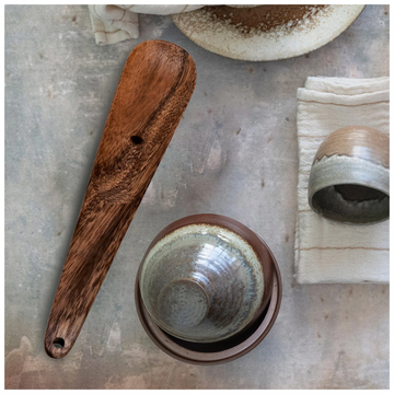 Modern Hand Carved Acacia Wood Scoop