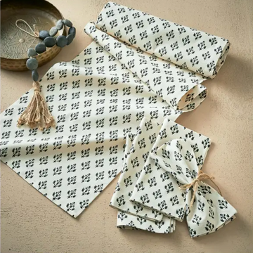 Block Black & White Print Table Runner