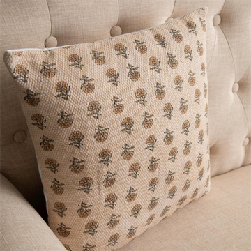 Mustard Floral Block Pillow