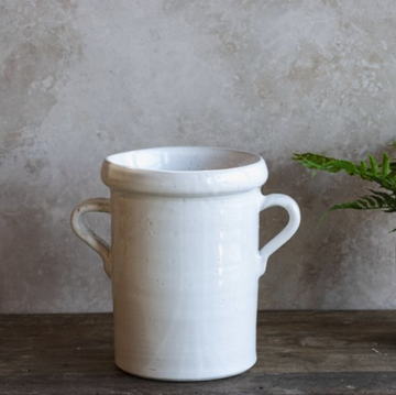 White Canister Style Vase
