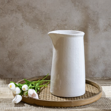 White Pourer Vase - 11.5"