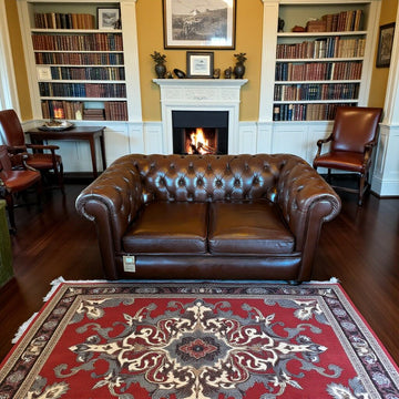 Brown Leather Chesterfield Loveseat