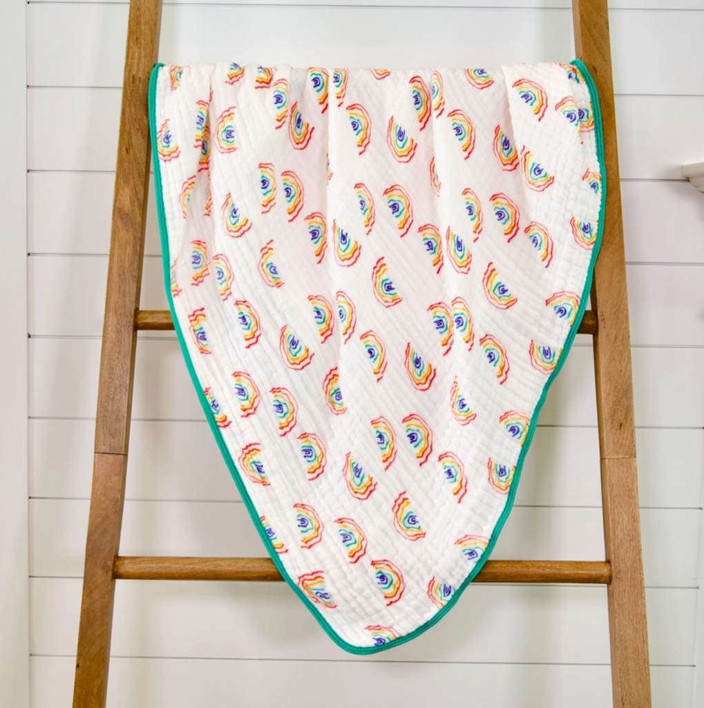 Somewhere Over The Rainbow Baby Muslin Quilt