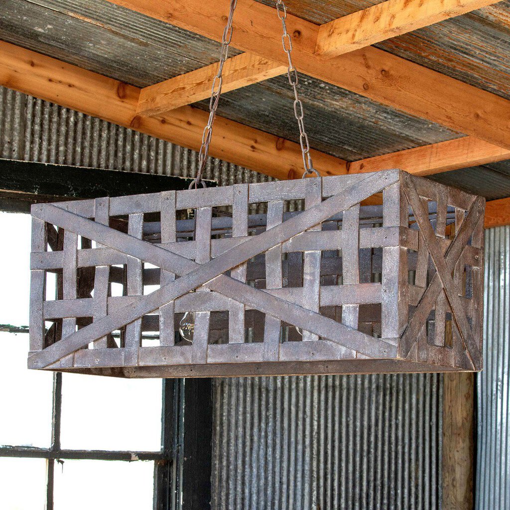 Aged Tobacco Basket Light Fixture