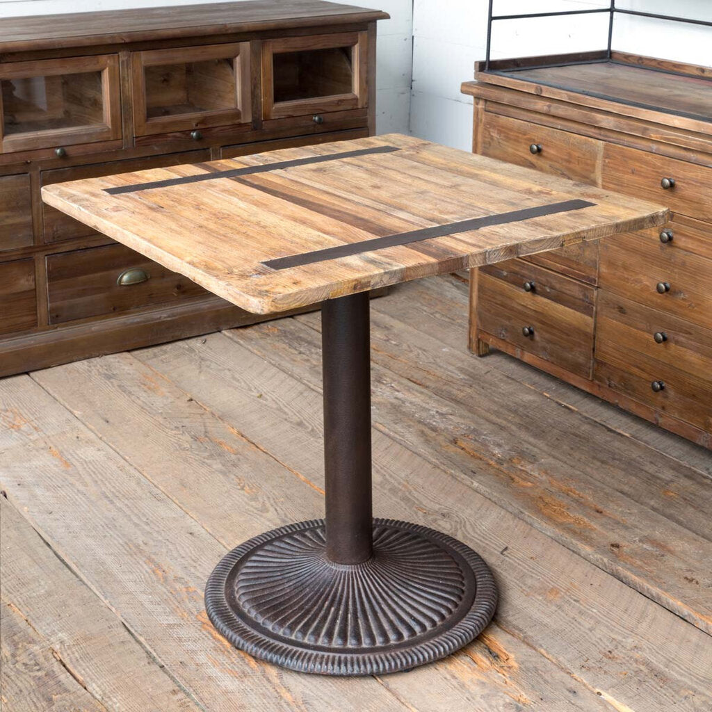Reclaimed Elm Top Cafe Table