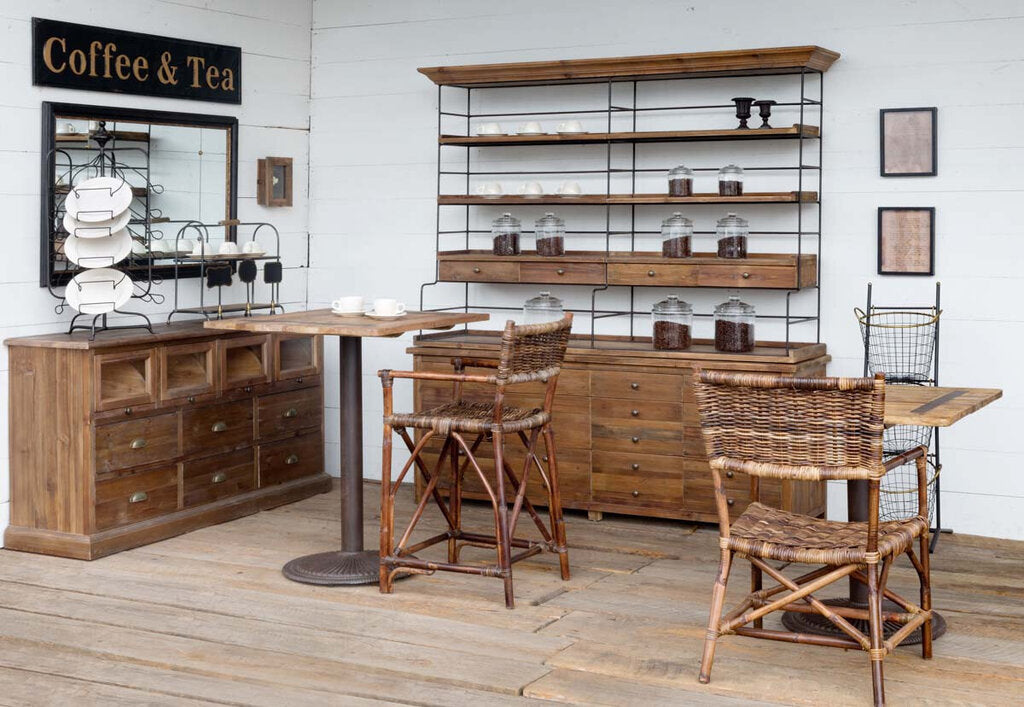 Reclaimed Elm Top Cafe Table